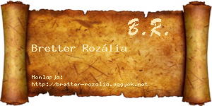 Bretter Rozália névjegykártya